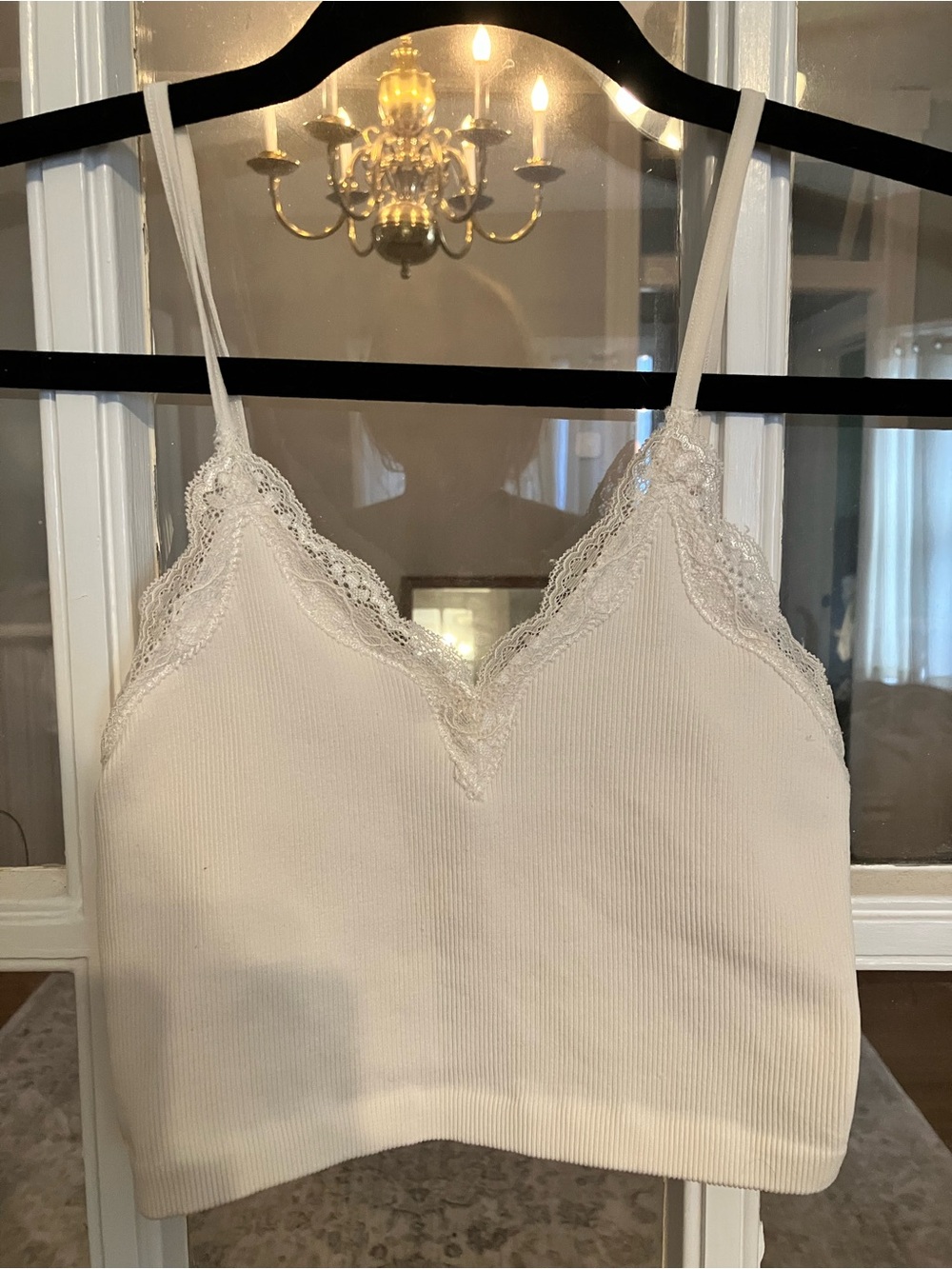 Altar’d state cream Ribbed crop tank